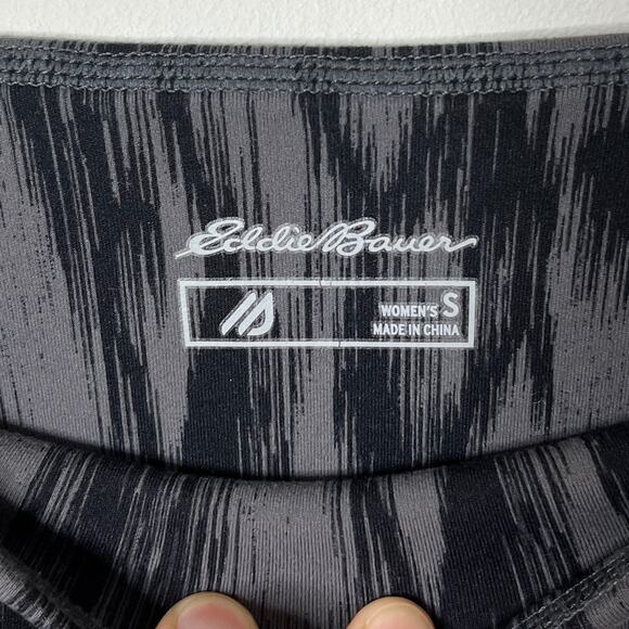 Eddie Bauer Women's Athletic Leggings S Gray & Black Ikat Print Cropped Mid Rise - Picture 7 of 11